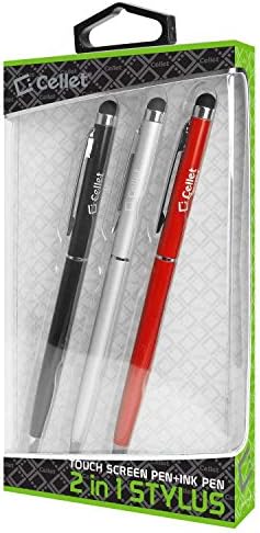 Pro Stylus Pen עבור Xiaomi Mi Mix 18K עם דיו, דיוק גבוה, צורה רגישה במיוחד, קומפקטית למסכי מגע [3 חבילה-שחור-אדום-סילבר]